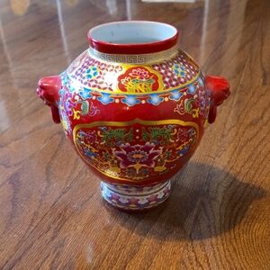 Elegant Red Floral Vase